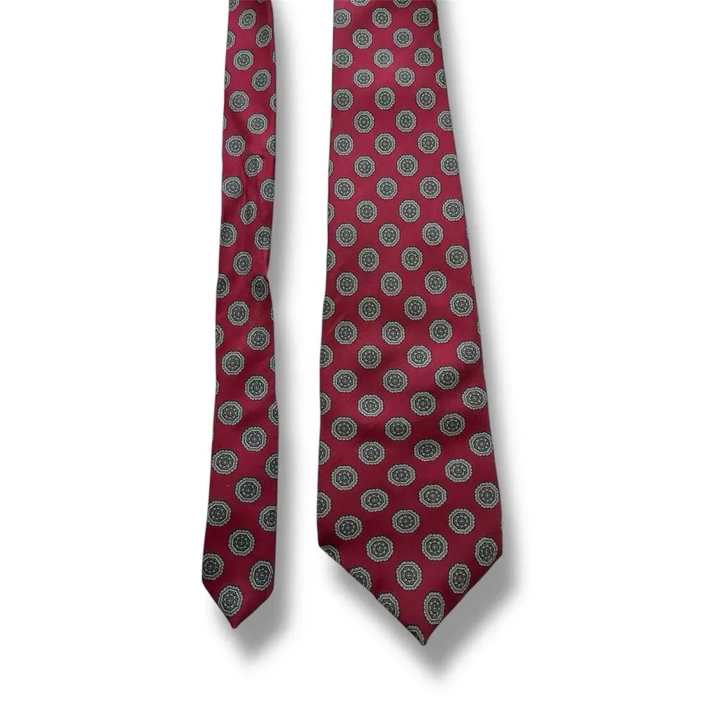 Vtg Red Men Tie 100% Silk 56” X 3.5”